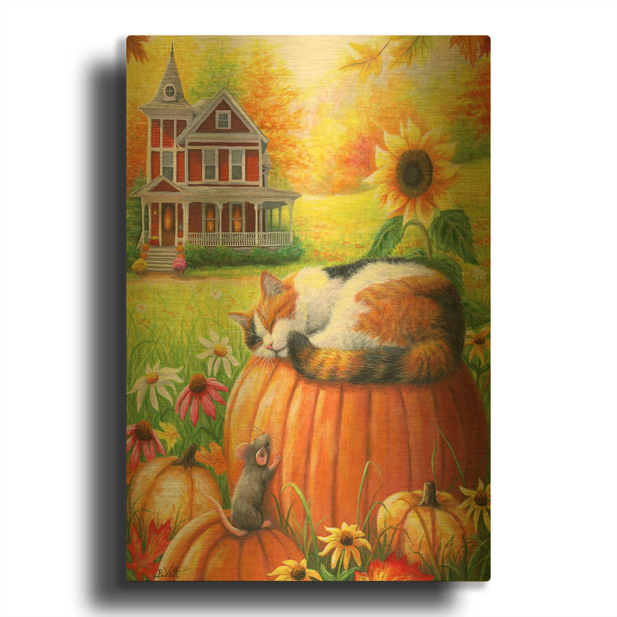 'Autumn Dreams' By Bridget Voth Gold Metal Wall Art