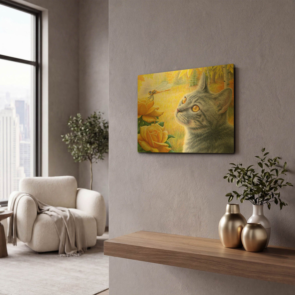 'Golden Glow of Autumn' By Bridget Voth Gold Metal Wall Art