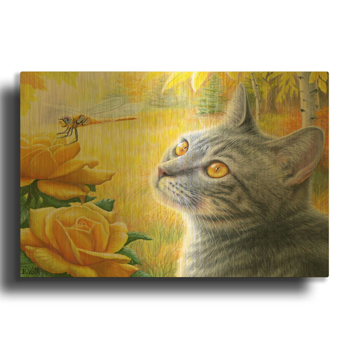 'Golden Glow of Autumn' By Bridget Voth Gold Metal Wall Art