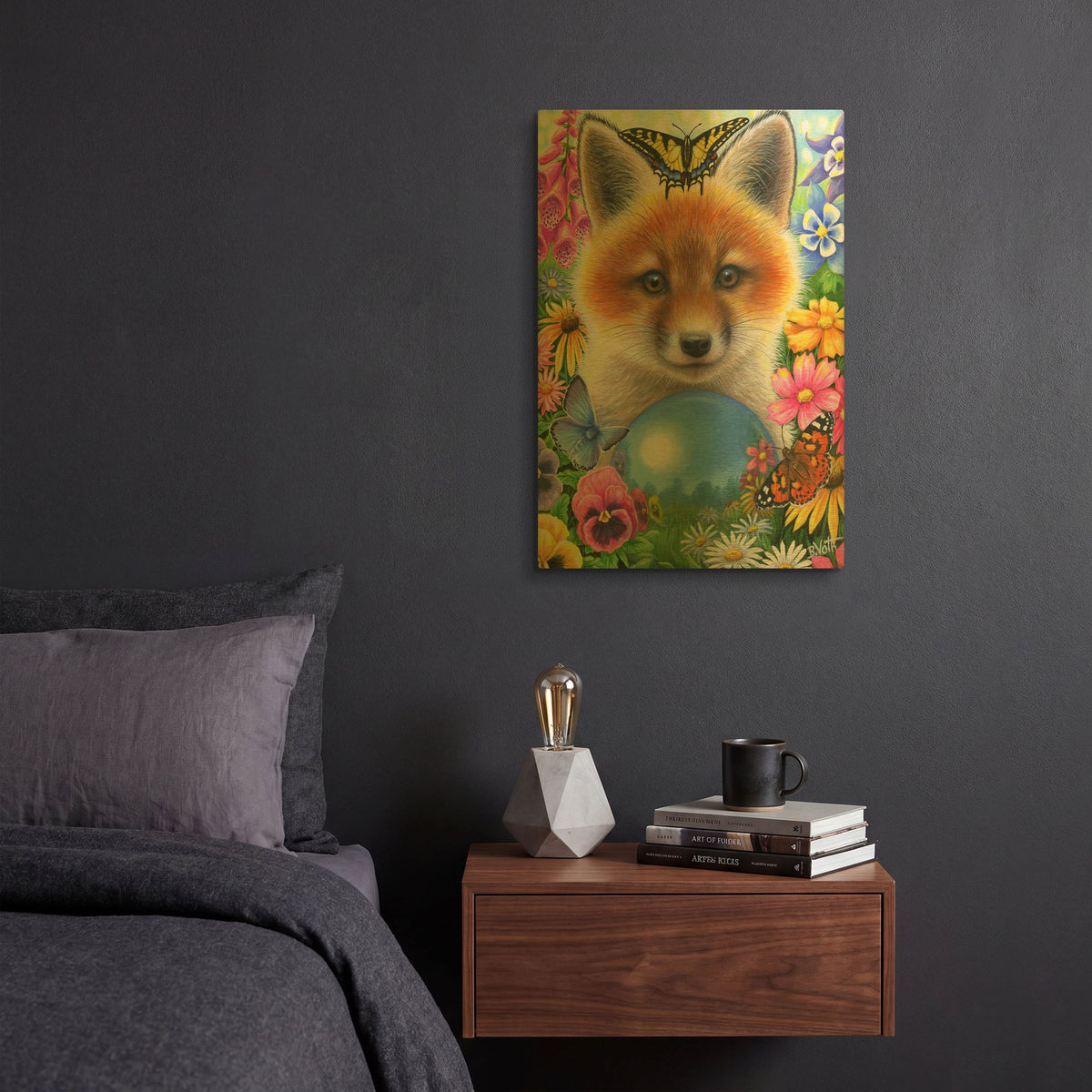 'Gazing in the Garden' By Bridget Voth Gold Metal Wall Art