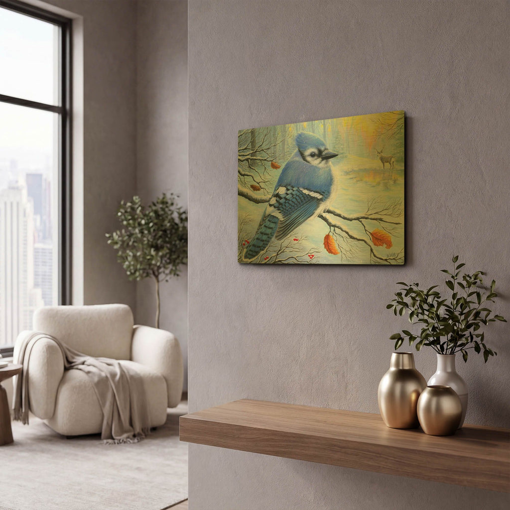 'Blue Winter Morning' By Bridget Voth Gold Metal Wall Art