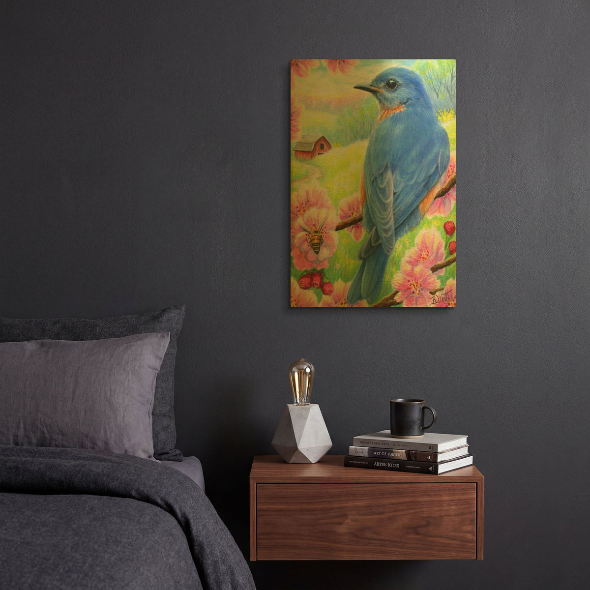 'Signs of Spring' By Bridget Voth Gold Metal Wall Art