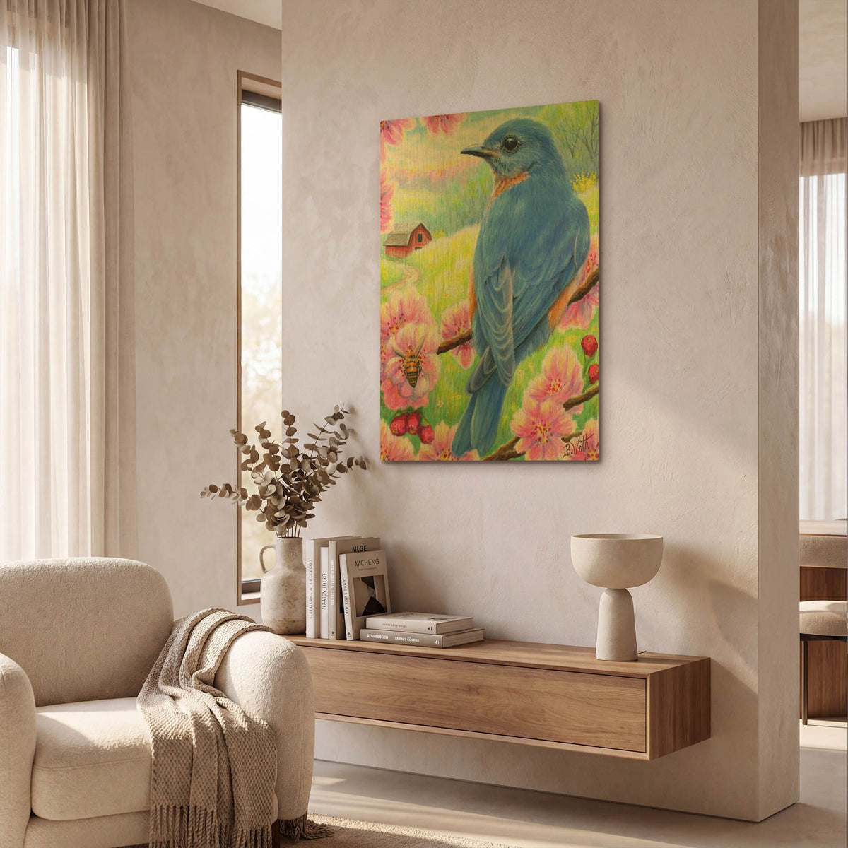 'Signs of Spring' By Bridget Voth Gold Metal Wall Art