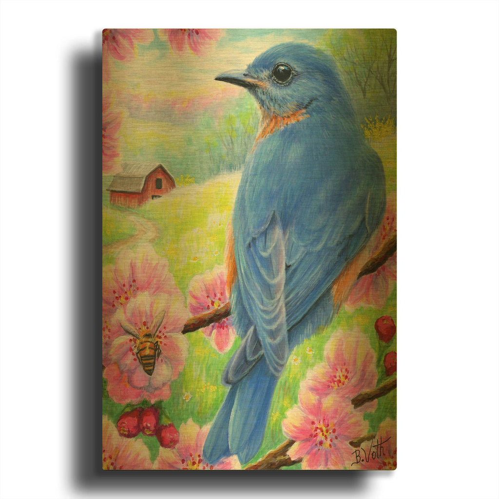 'Signs of Spring' By Bridget Voth Gold Metal Wall Art