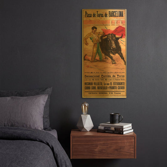 'Matador Barcelona I' By Vintage Posters Gold Metal Wall Art