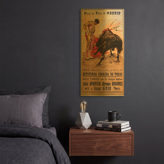 'Matador Barcelona II' By Vintage Posters Gold Metal Wall Art