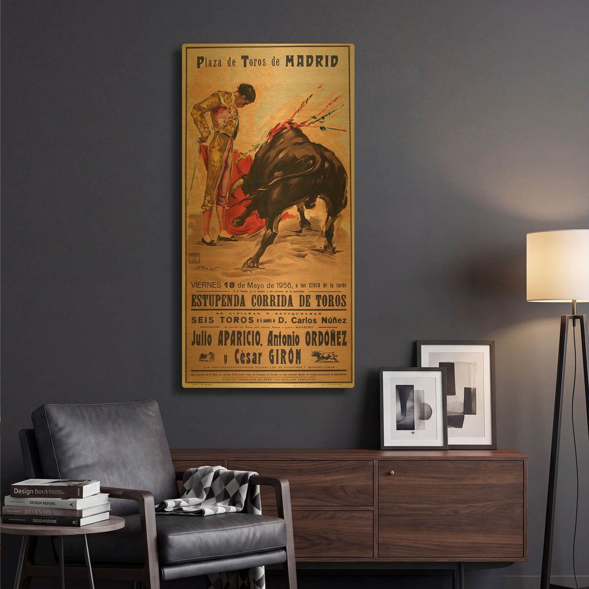 'Matador Barcelona II' By Vintage Posters Gold Metal Wall Art