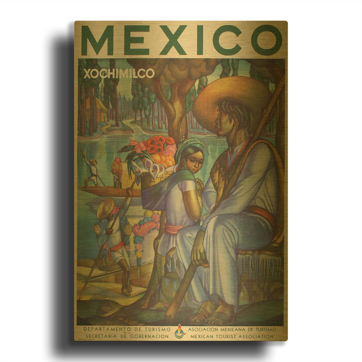 'Xochimilco' By Vintage Posters Gold Metal Wall Art