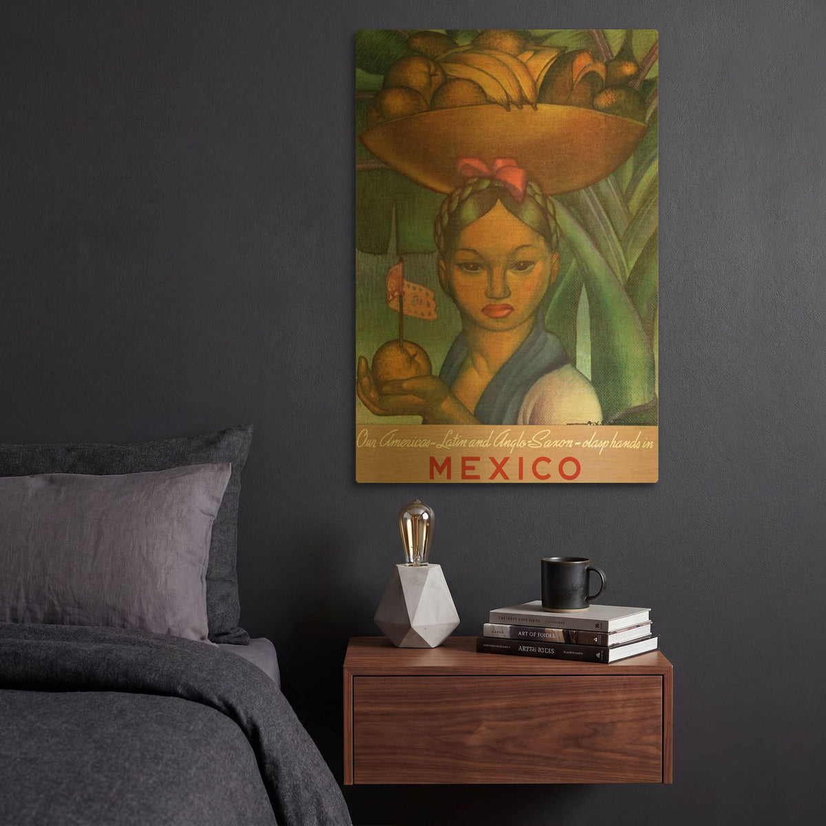 'Fruta de Mexico' By Vintage Posters Gold Metal Wall Art