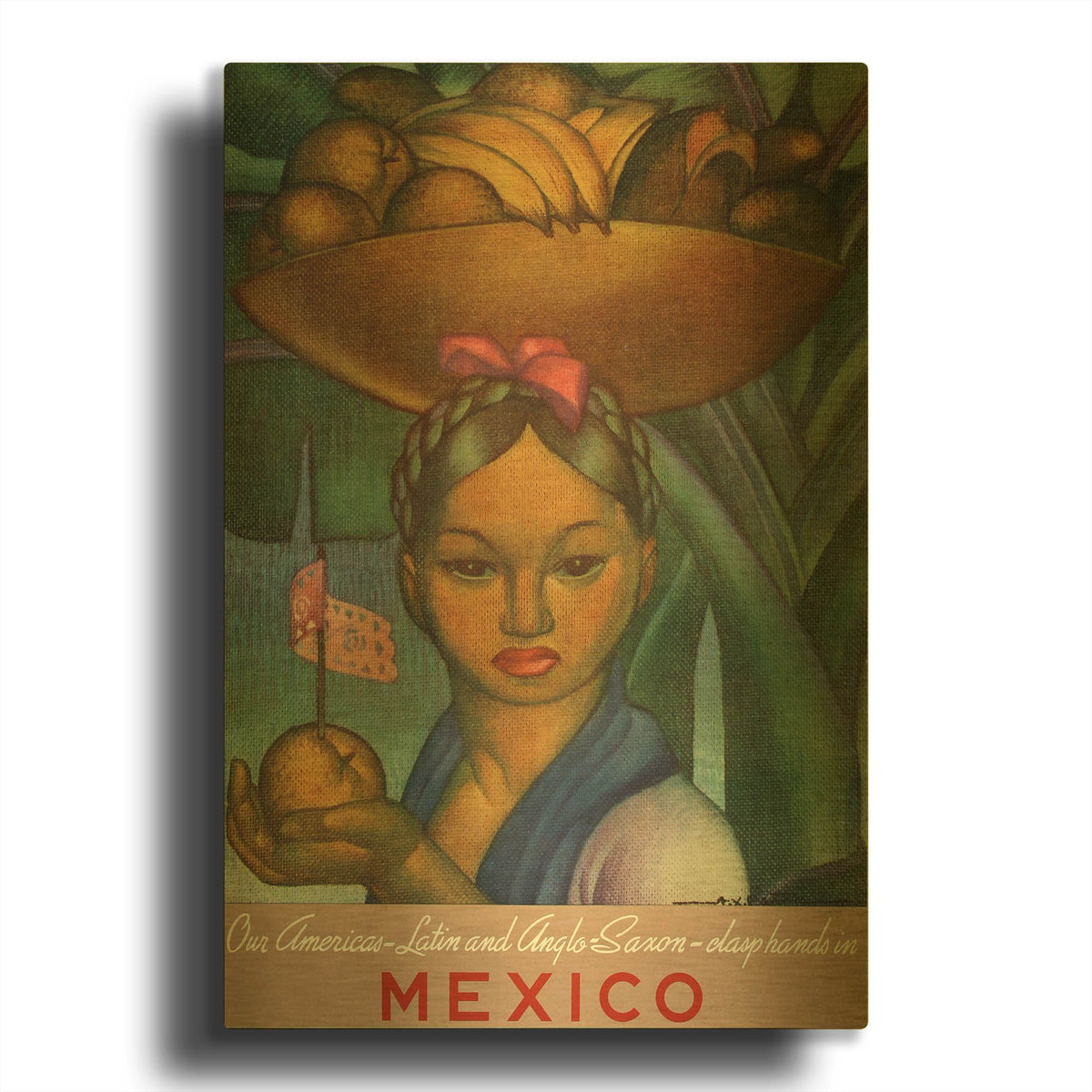 'Fruta de Mexico' By Vintage Posters Gold Metal Wall Art