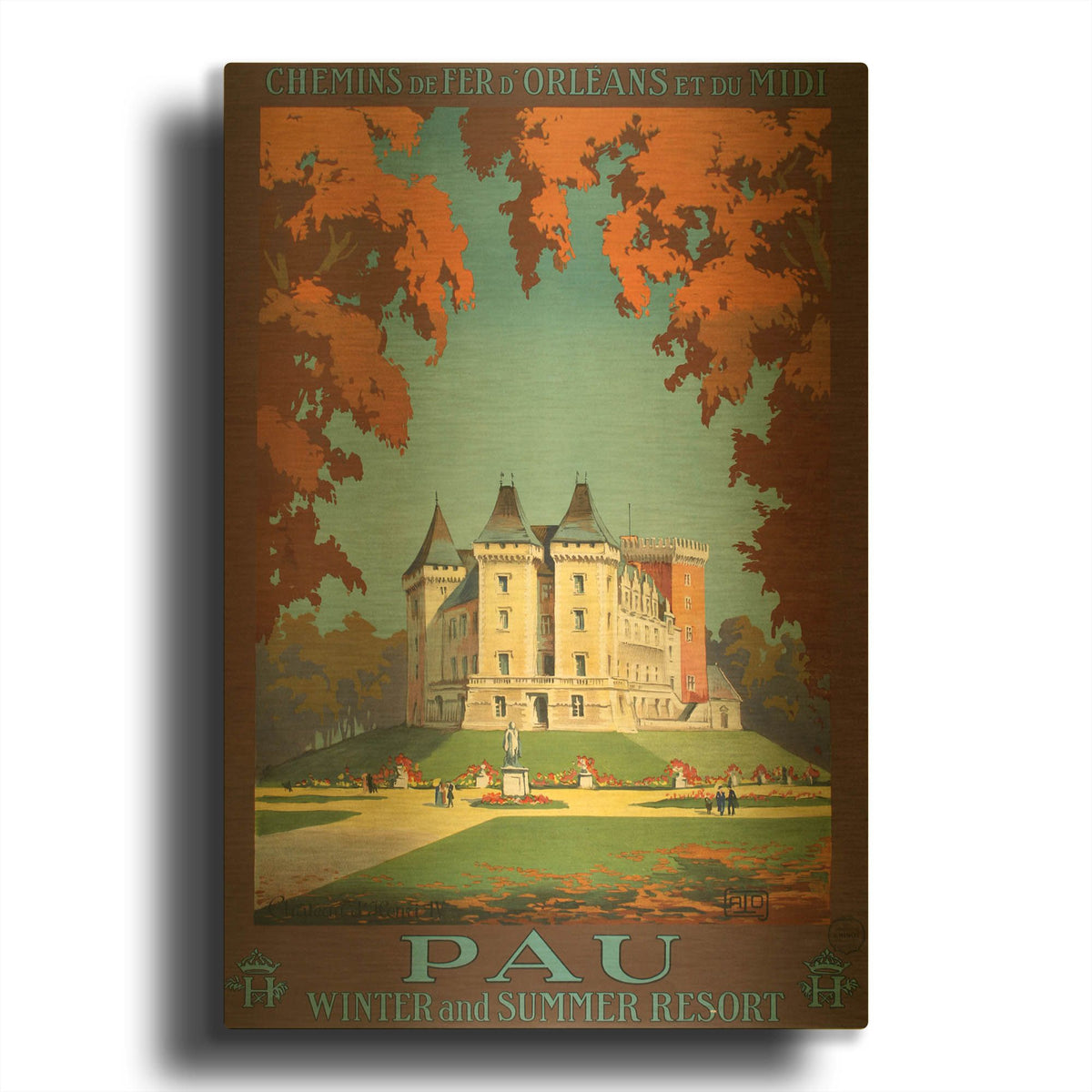 'Pau' By Vintage Posters Gold Metal Wall Art