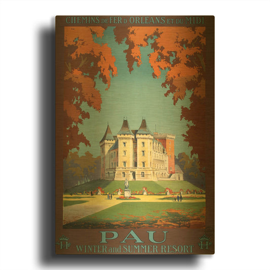 'Pau' By Vintage Posters Gold Metal Wall Art