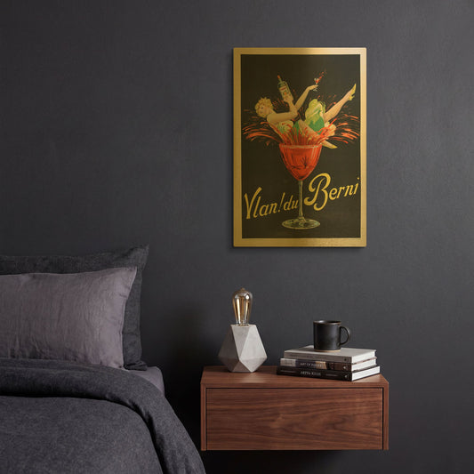 'Berni' By Vintage Posters Gold Metal Wall Art