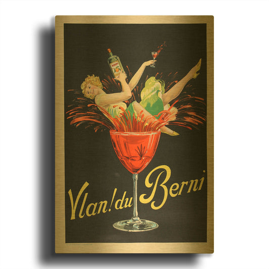 'Berni' By Vintage Posters Gold Metal Wall Art