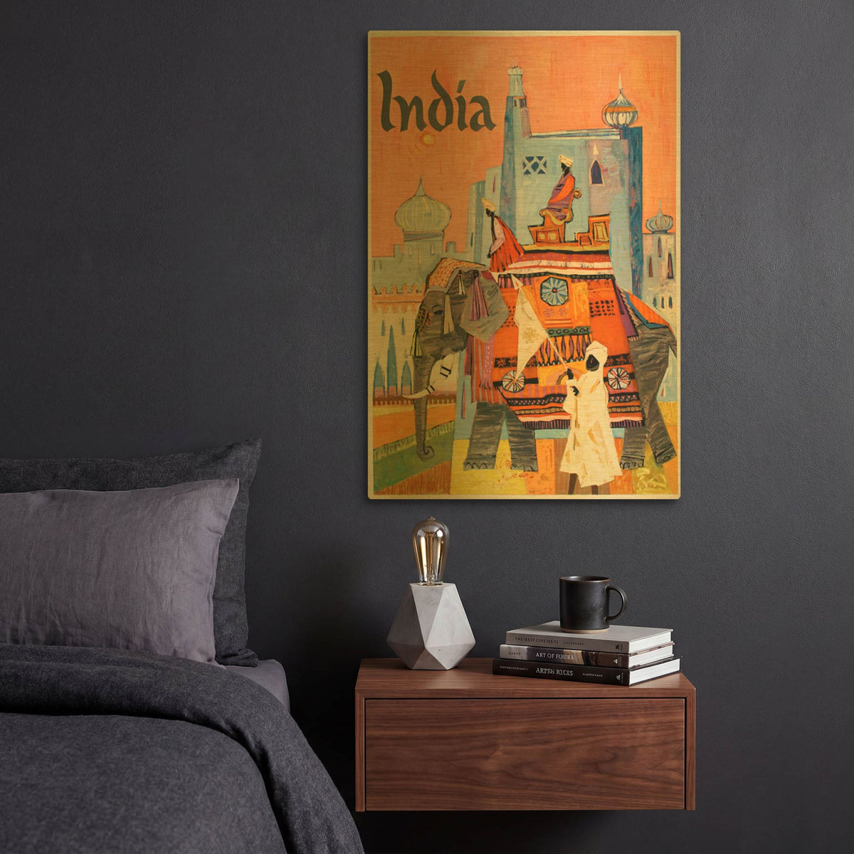 'India Travel III' By Vintage Posters Gold Metal Wall Art