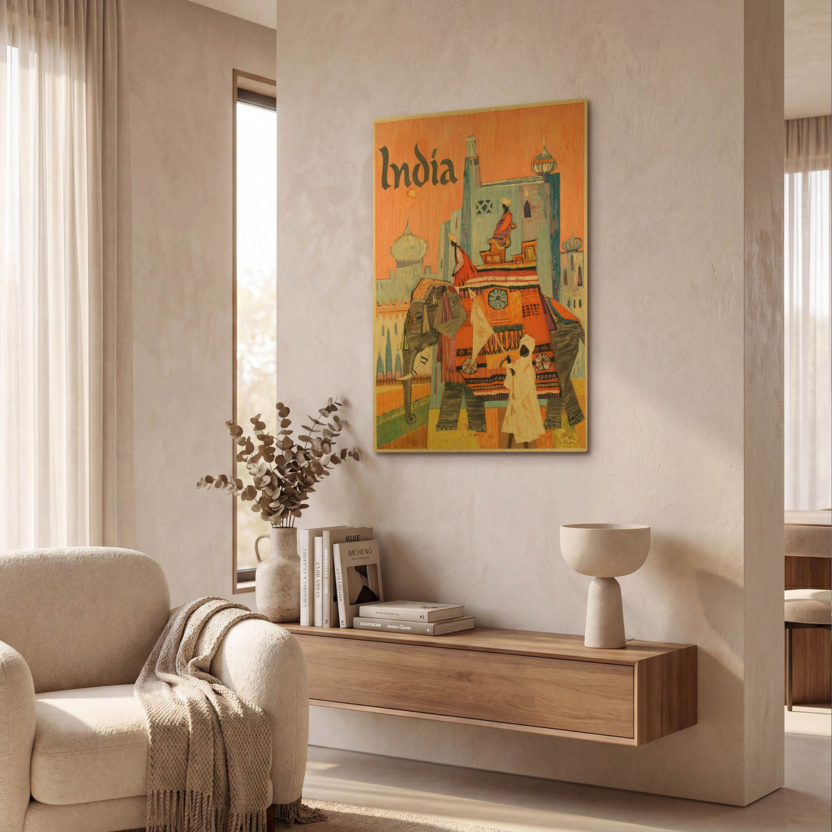 'India Travel III' By Vintage Posters Gold Metal Wall Art