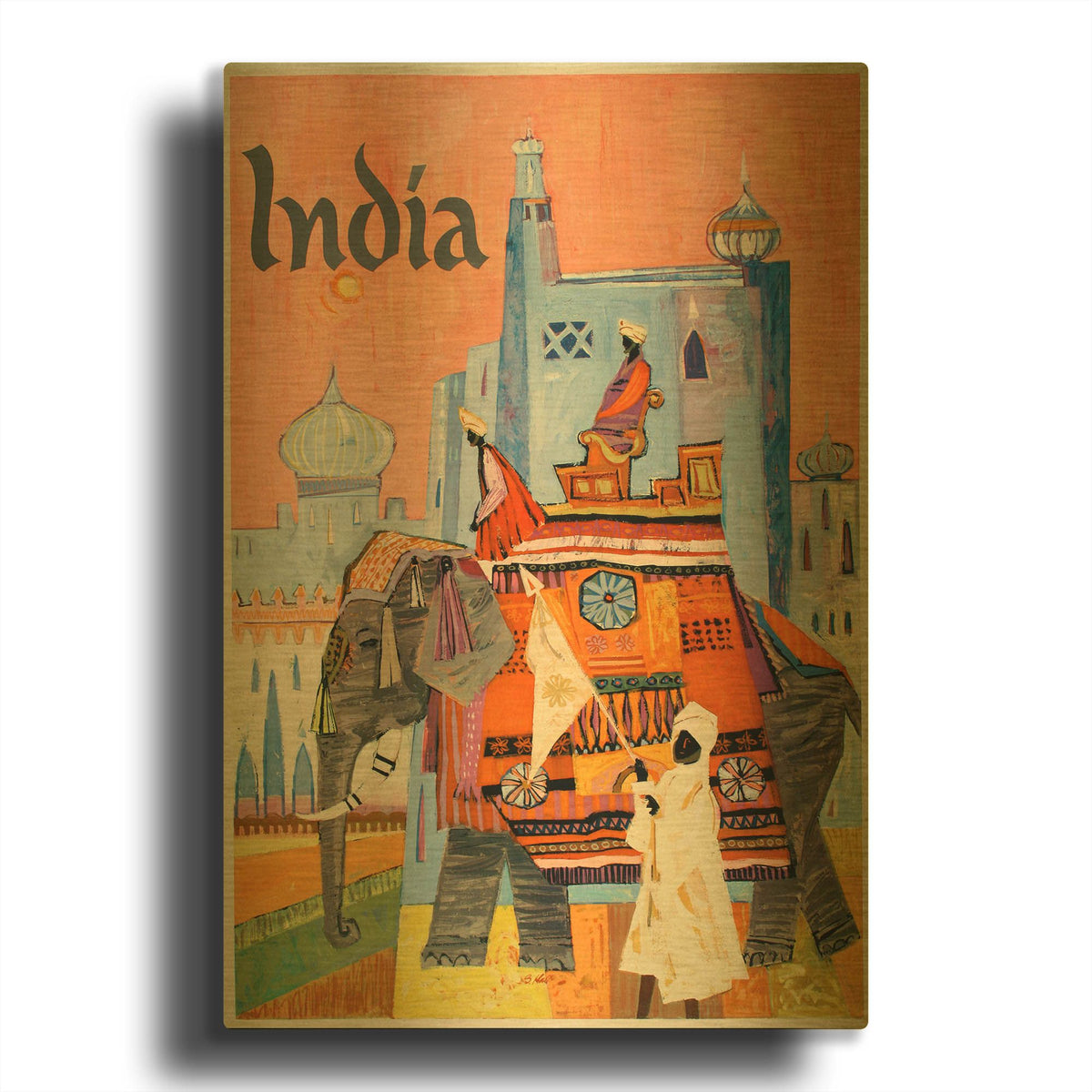 'India Travel III' By Vintage Posters Gold Metal Wall Art