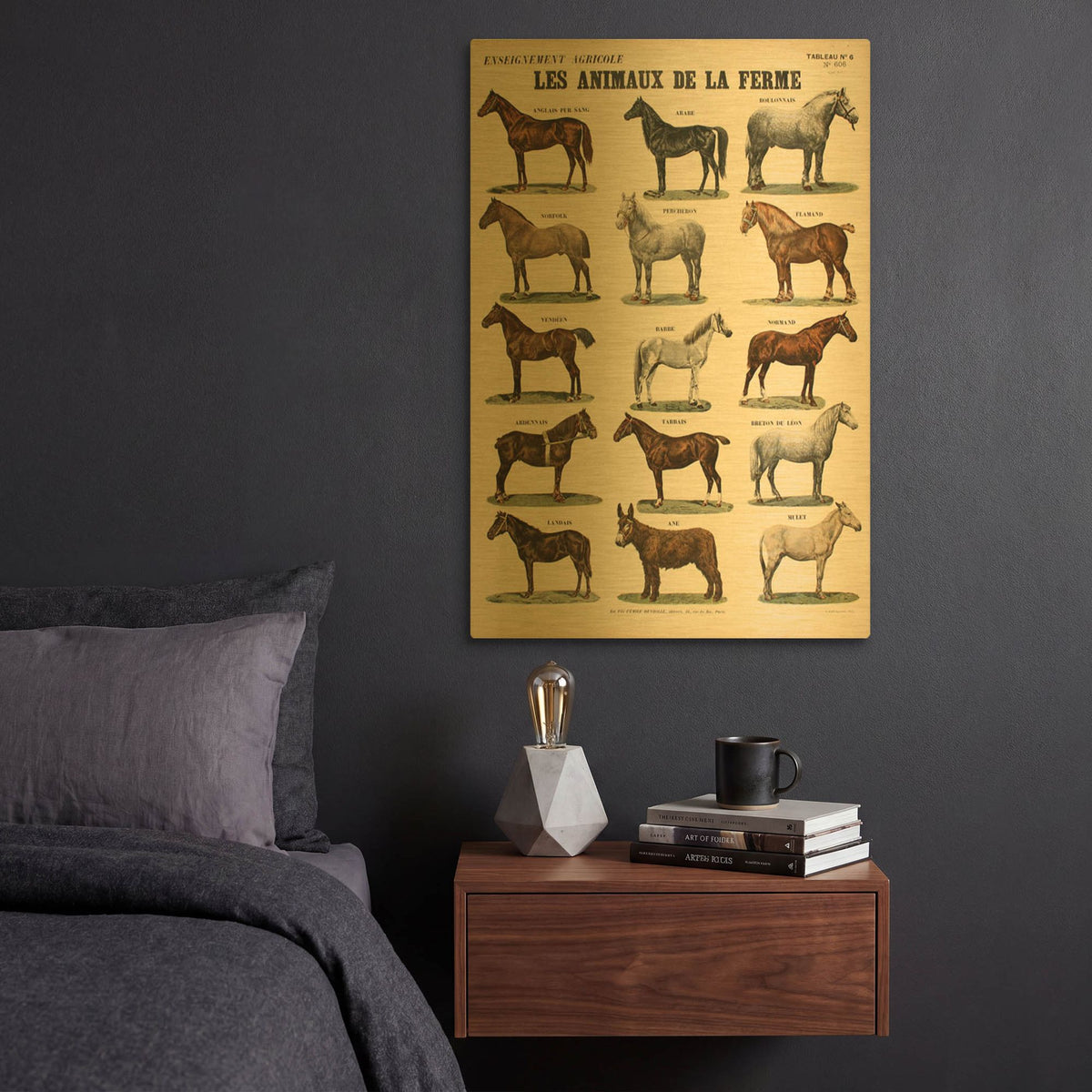 'Animaux de La Ferme' By Vintage Posters Gold Metal Wall Art