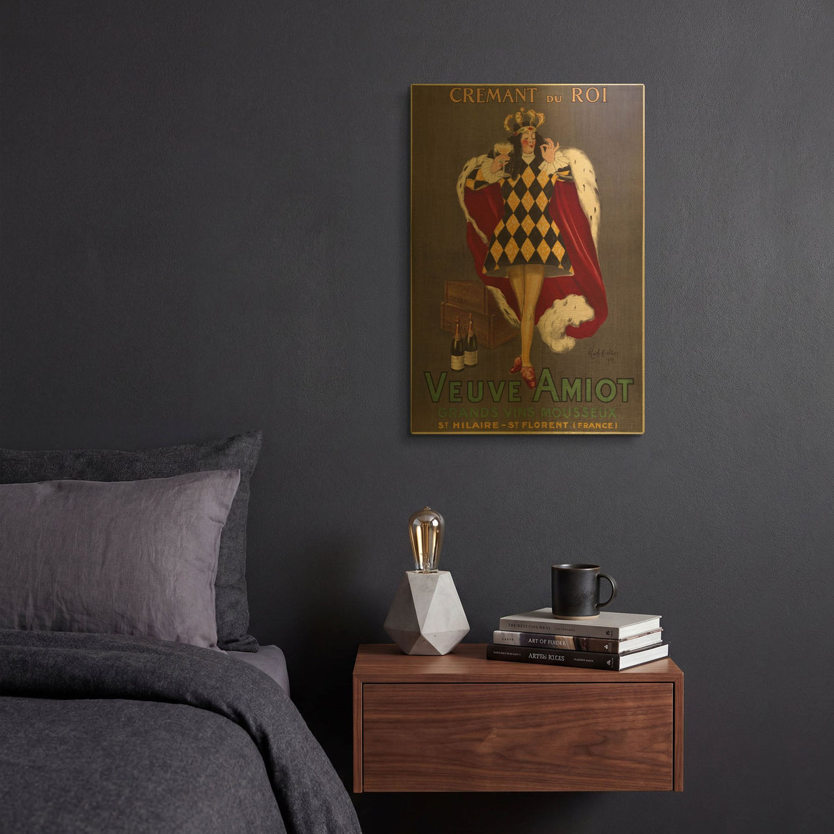 'Veuve Amiot Cappiello King' By Vintage Posters Gold Metal Wall Art