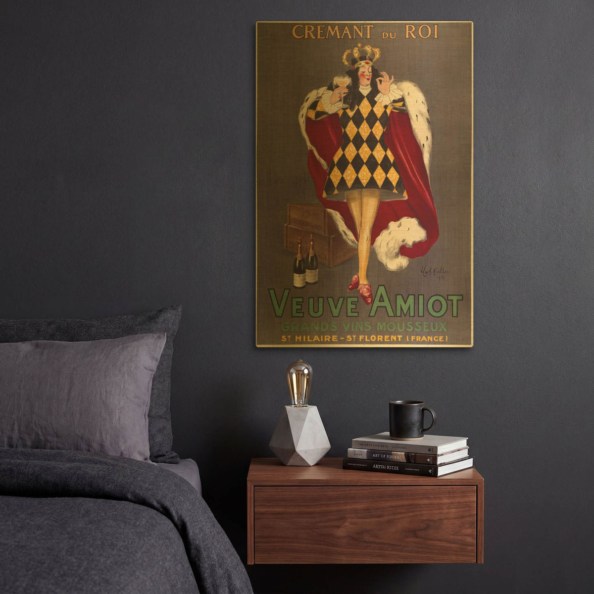 'Veuve Amiot Cappiello King' By Vintage Posters Gold Metal Wall Art