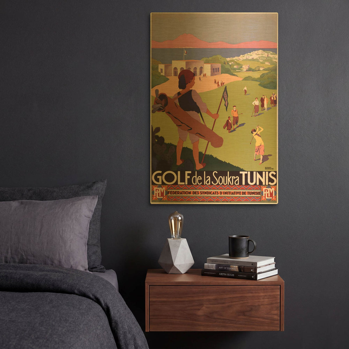 'Golf De La Soukra Tunis' By Vintage Posters Gold Metal Wall Art