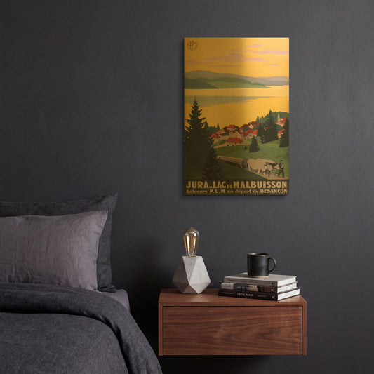 'Jura.Lac De Malbuisson' By Vintage Posters Gold Metal Wall Art