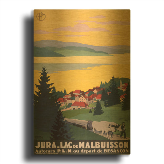 'Jura.Lac De Malbuisson' By Vintage Posters Gold Metal Wall Art