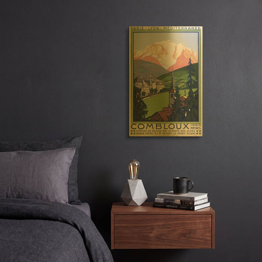 'Combloux' By Vintage Posters Gold Metal Wall Art