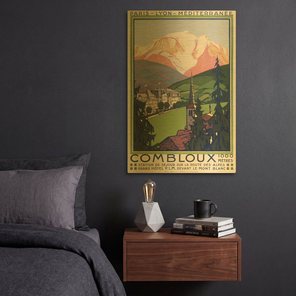 'Combloux' By Vintage Posters Gold Metal Wall Art
