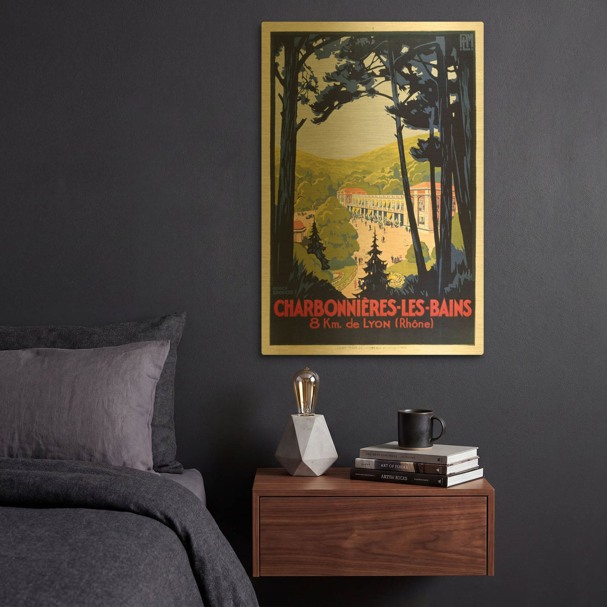'Charbonnieres-Les-Bains' By Vintage Posters Gold Metal Wall Art