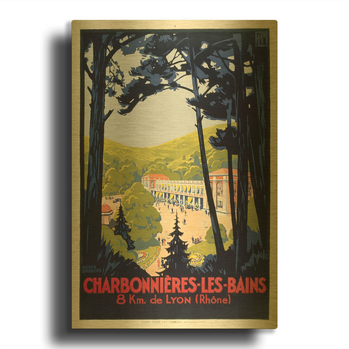 'Charbonnieres-Les-Bains' By Vintage Posters Gold Metal Wall Art