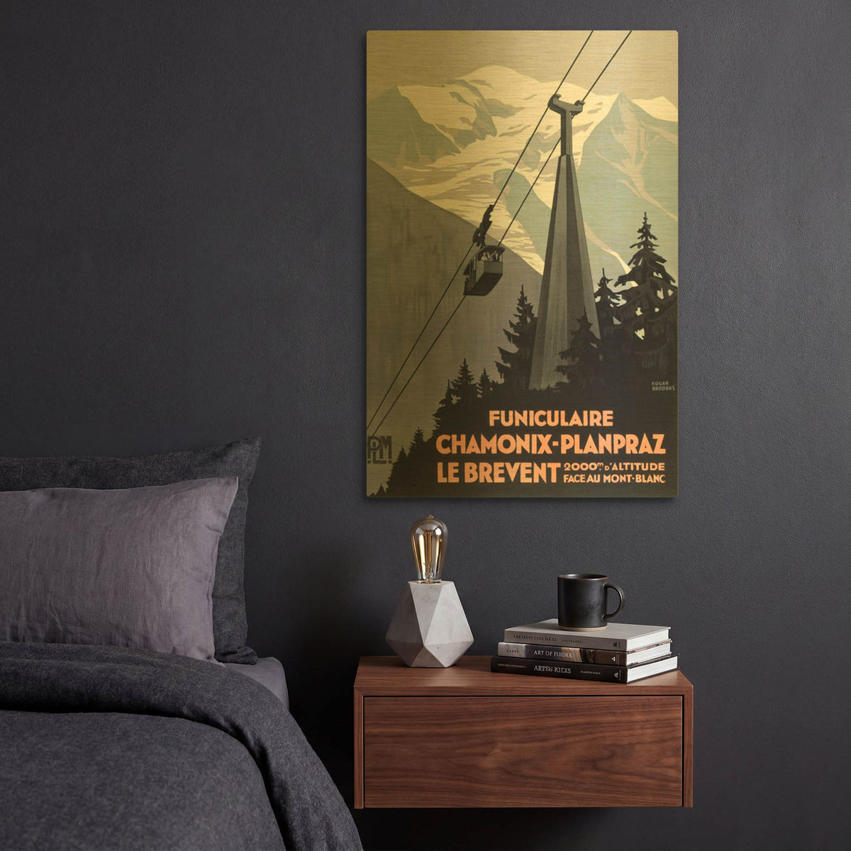 'Funiculaire' By Vintage Posters Gold Metal Wall Art