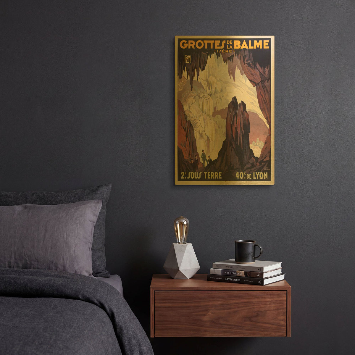 'Grottes De La Balme' By Vintage Posters Gold Metal Wall Art