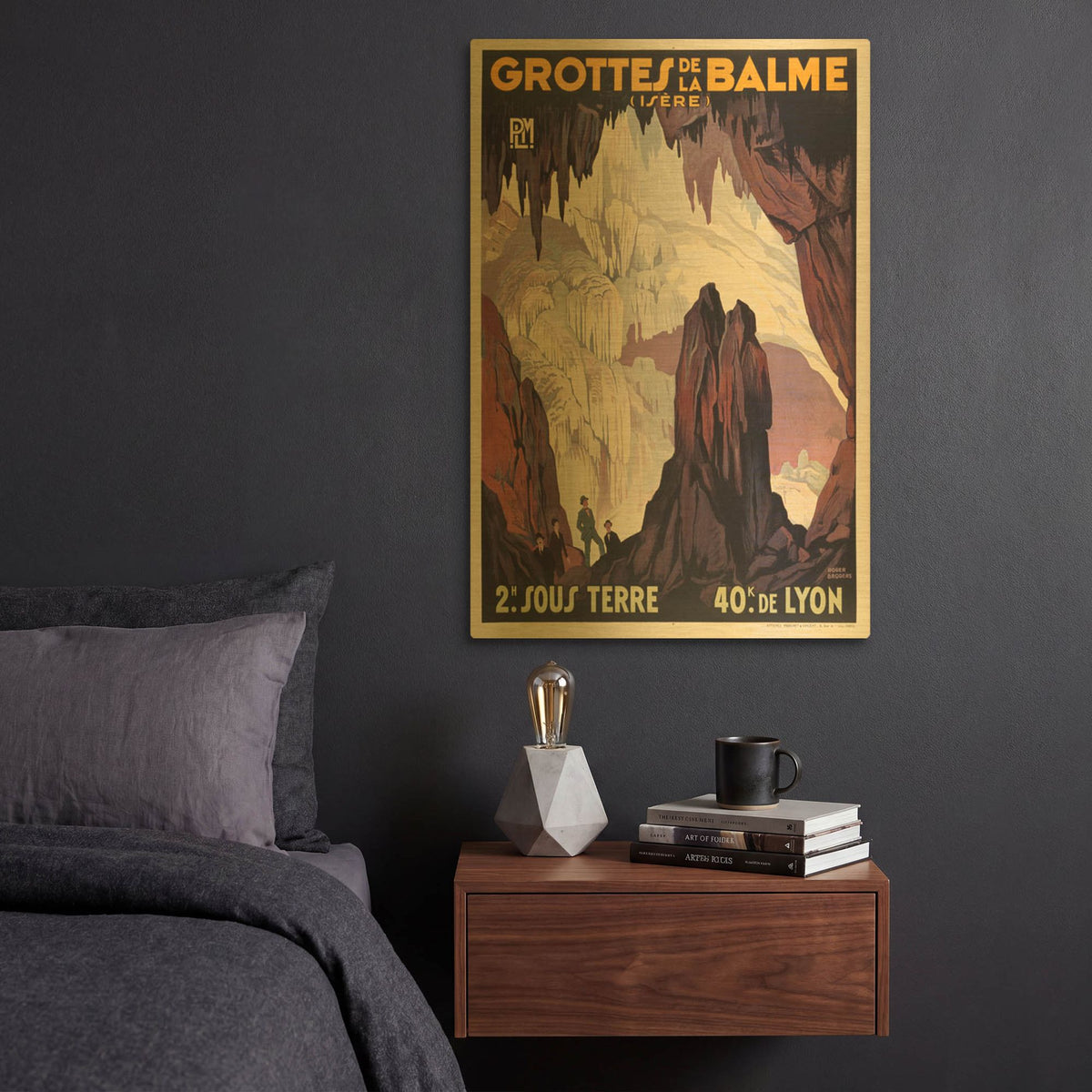 'Grottes De La Balme' By Vintage Posters Gold Metal Wall Art