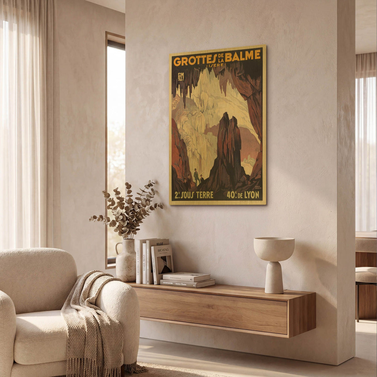 'Grottes De La Balme' By Vintage Posters Gold Metal Wall Art