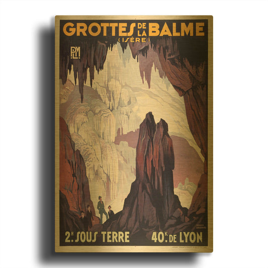 'Grottes De La Balme' By Vintage Posters Gold Metal Wall Art