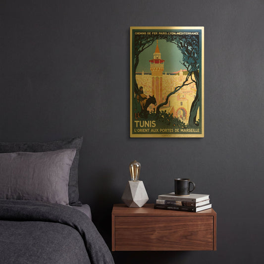 'Tunis' By Vintage Posters Gold Metal Wall Art