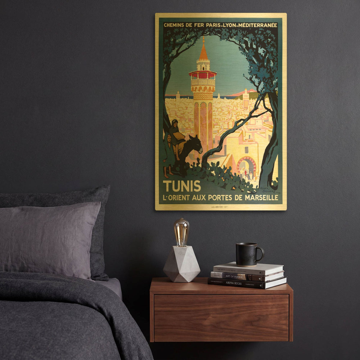 'Tunis' By Vintage Posters Gold Metal Wall Art
