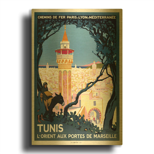 'Tunis' By Vintage Posters Gold Metal Wall Art