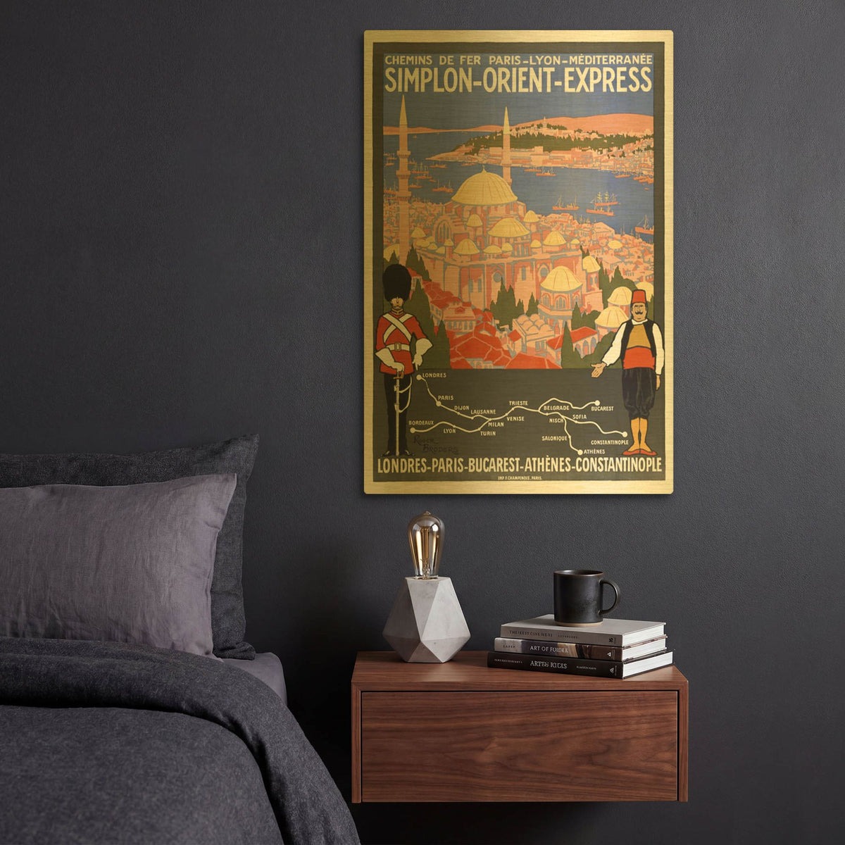 'Simplon Orient Express' By Vintage Posters Gold Metal Wall Art