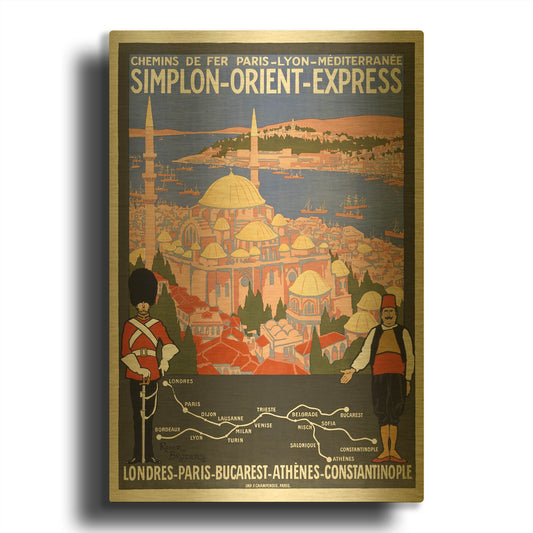 'Simplon Orient Express' By Vintage Posters Gold Metal Wall Art
