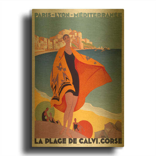 'Paris - Lyon Mediterranee' By Vintage Posters Gold Metal Wall Art