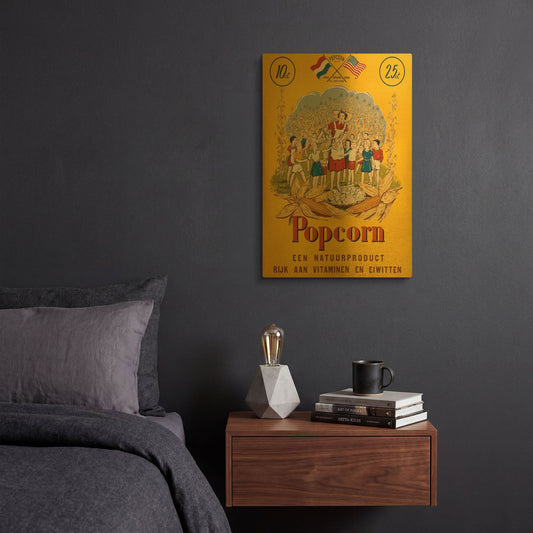 'Popcorn' By Vintage Posters Gold Metal Wall Art