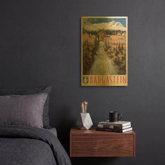 'Badgastein' By Vintage Posters Gold Metal Wall Art