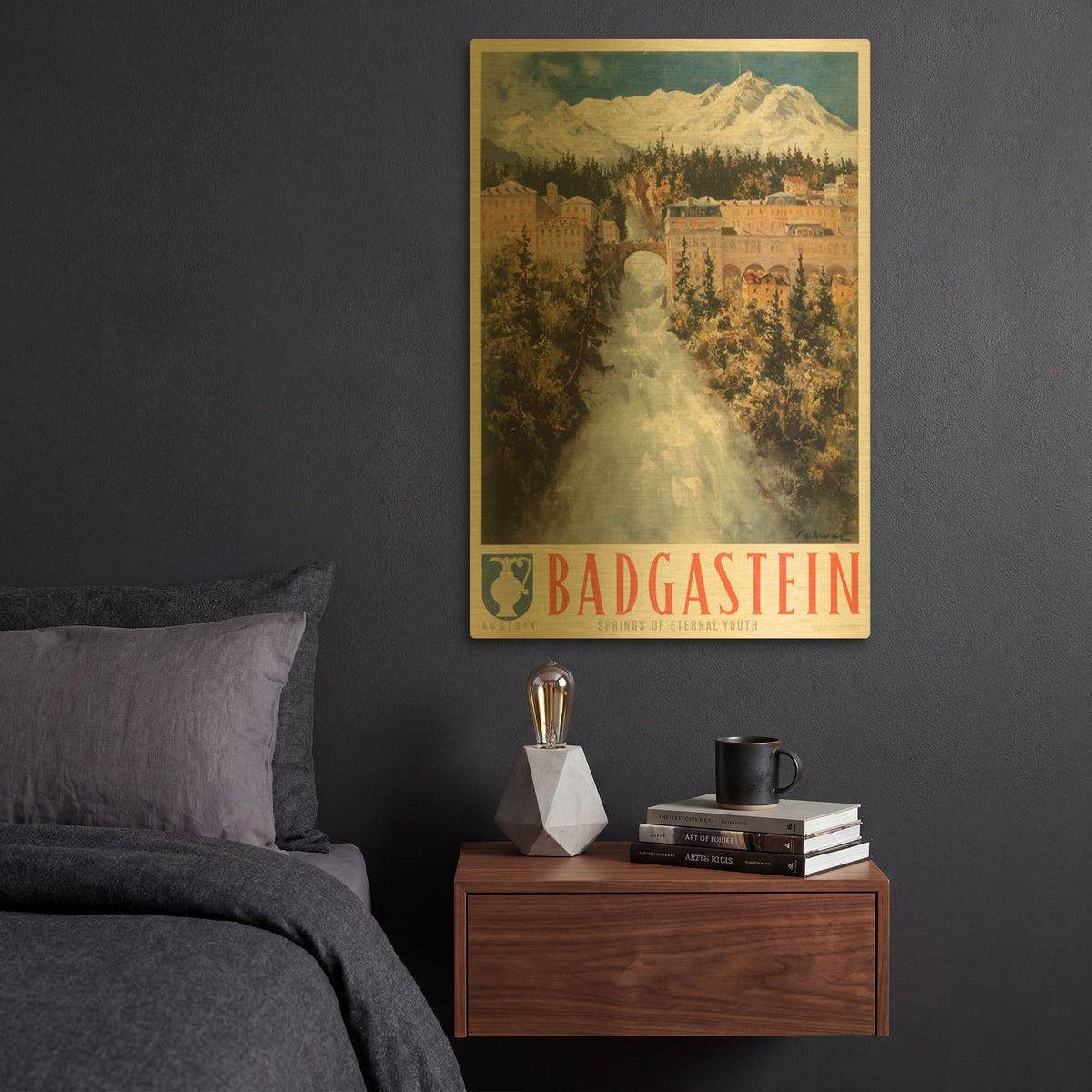 'Badgastein' By Vintage Posters Gold Metal Wall Art