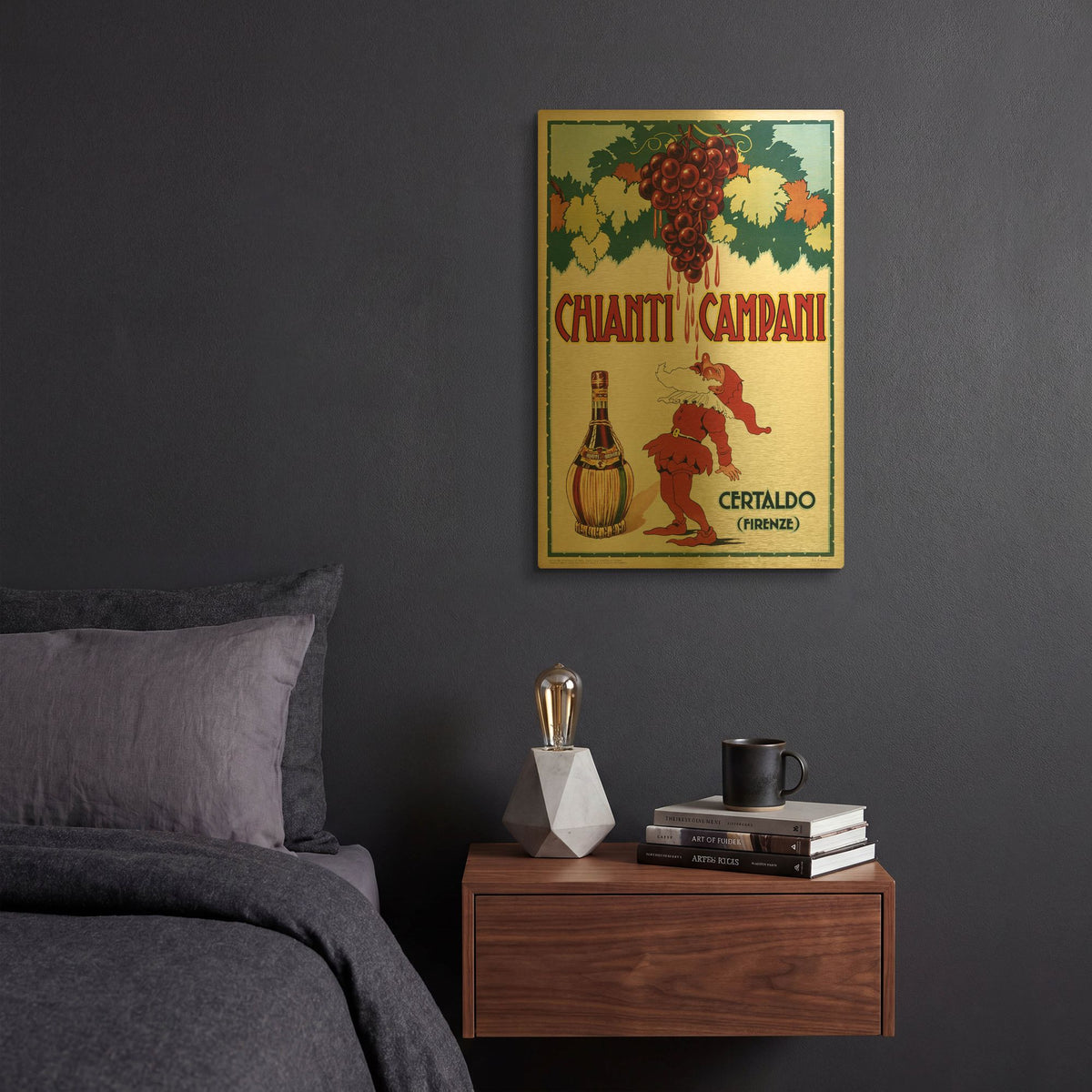 'Chianti Campani' By Vintage Posters Gold Metal Wall Art