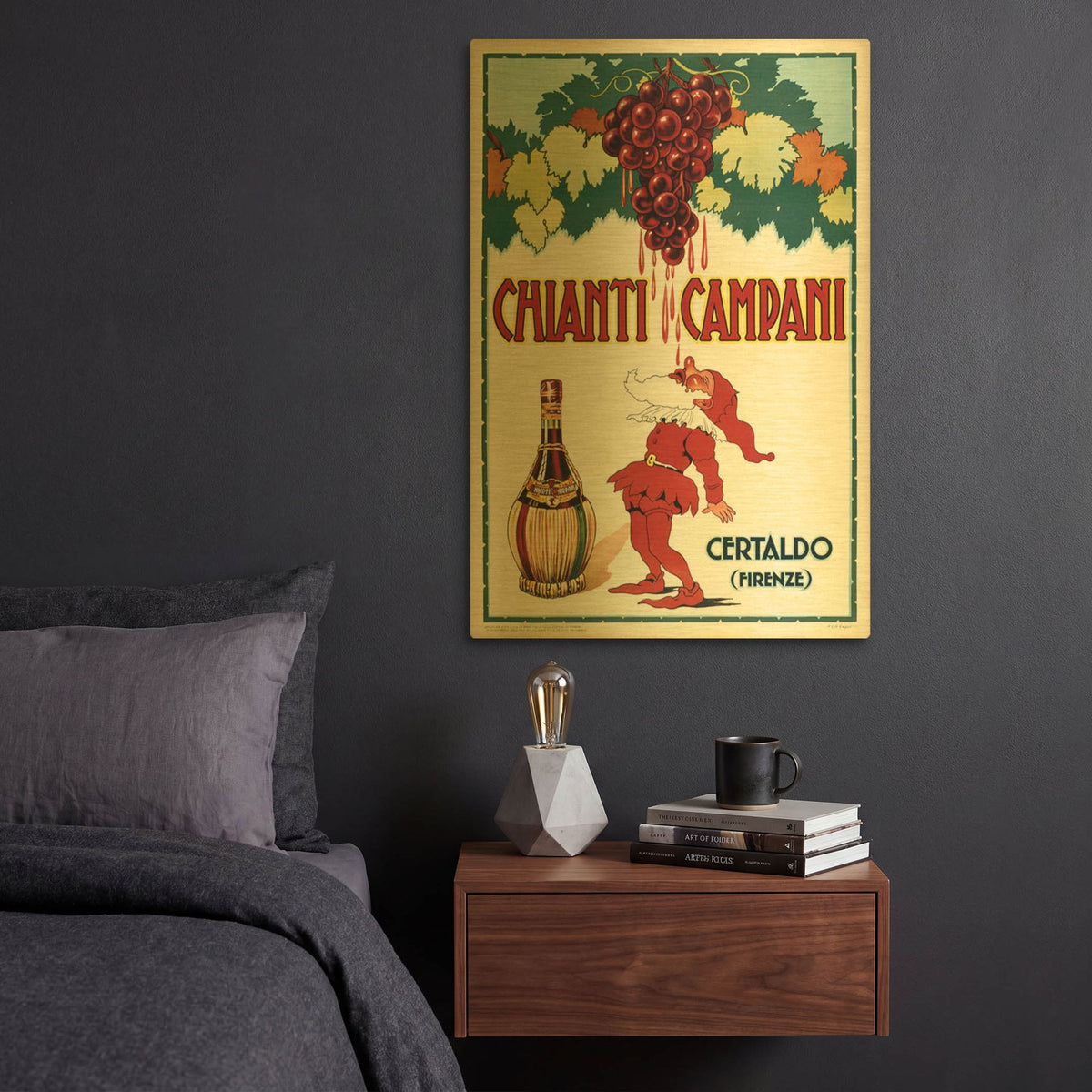 'Chianti Campani' By Vintage Posters Gold Metal Wall Art
