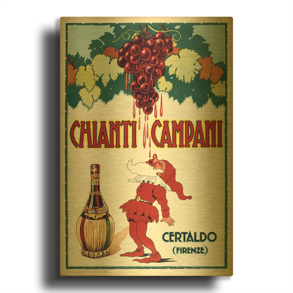 'Chianti Campani' By Vintage Posters Gold Metal Wall Art