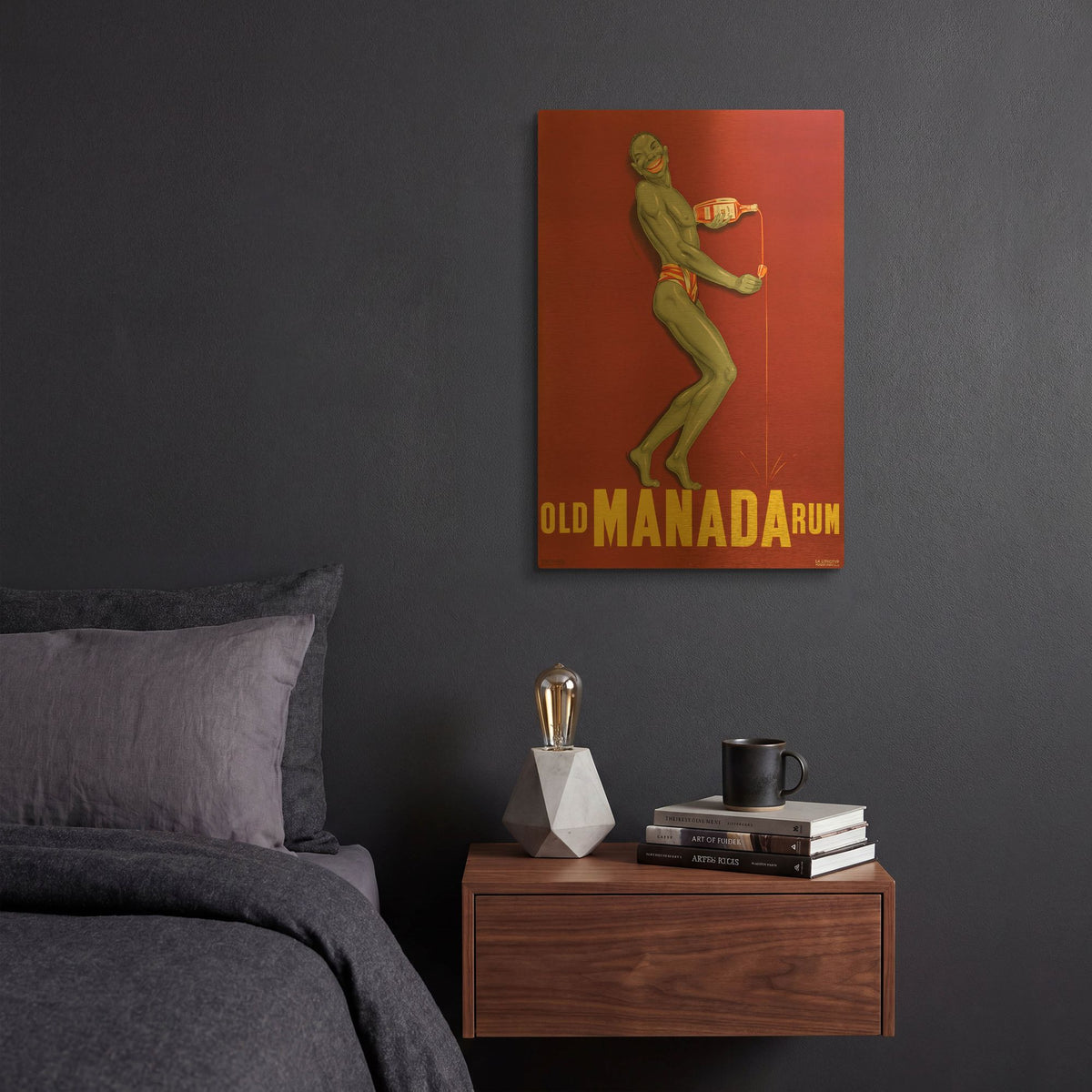 'Old Manada Rum' By Vintage Posters Gold Metal Wall Art