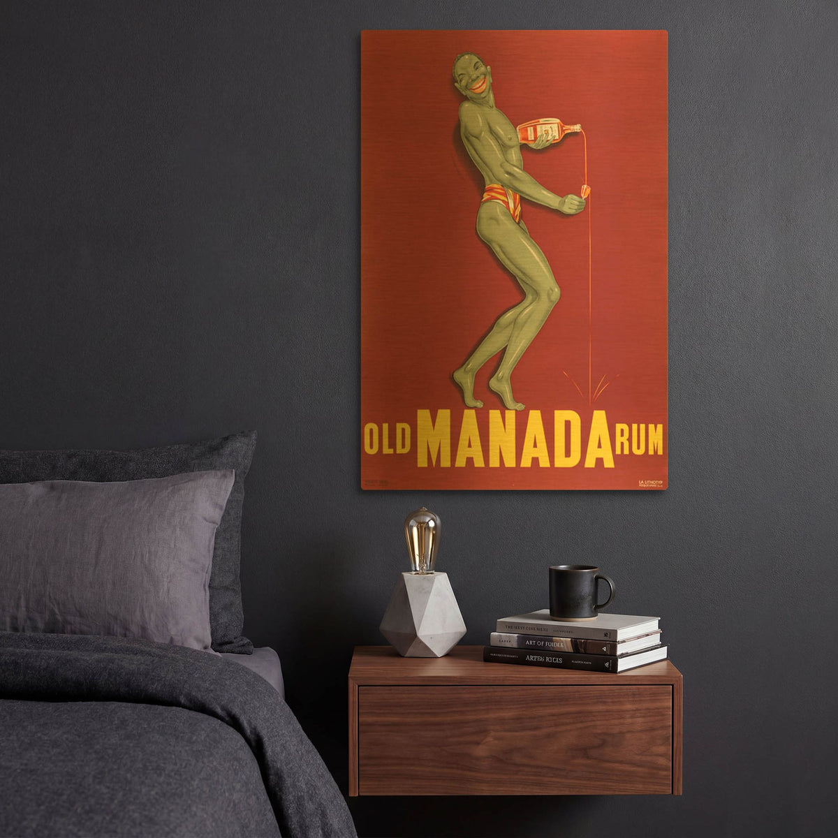 'Old Manada Rum' By Vintage Posters Gold Metal Wall Art